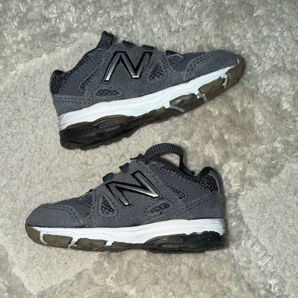 New Balance baby Charcoal and White Sneakers